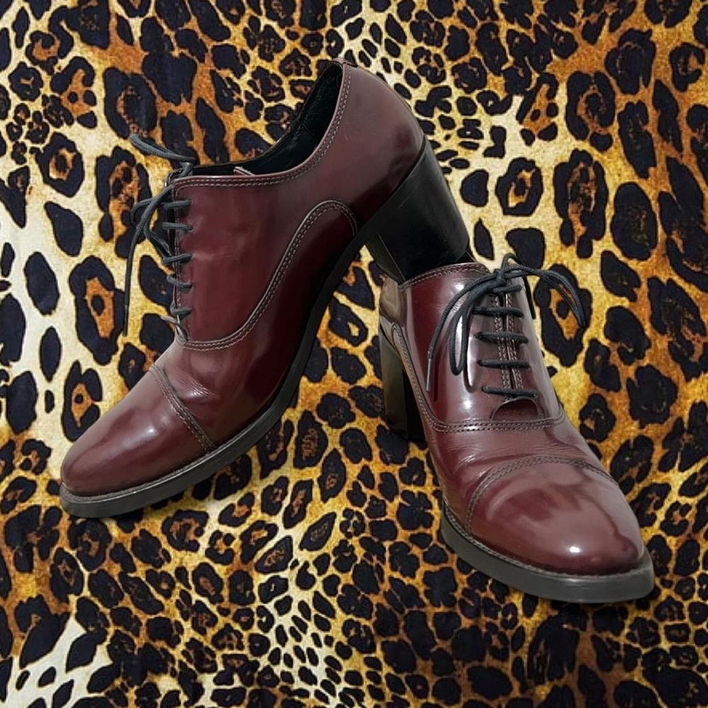 BALDI LONDON BURGUNDY HEELED OXFORDS